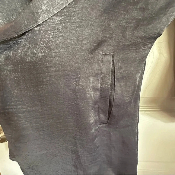 Bobeau Shiny Slate Waterfall Open Blazer with Pockets Size Small - Picture 5 of 9